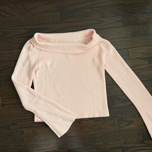 Elegant Pink Off-Shoulder Sweater